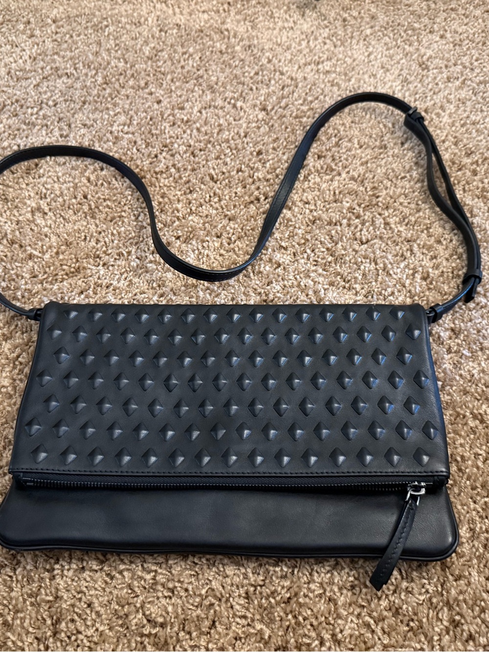 MCM Black Studded Foldover Clutch - Picture 12 of 12